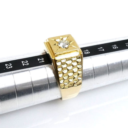 K18YG イエローゴールド ダイヤ リング・指輪 ダイヤモンド0.34ct 20号 14.7g メンズ【中古】