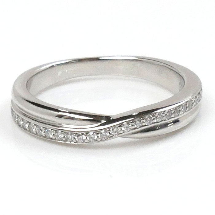 HARRY WINSTON ハリーウィンストン Pt950プラチナ トリスト ワンロウ バンドリング リング・指輪 WBDPRD1RFT ダイヤモンド 9号 4.7g レディース【中古】【美品】