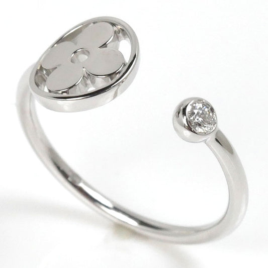 LOUIS VUITTON ルイ・ヴィトン K18WG ホワイトゴールド モノグラム イディール リング・指輪 Q9F15E 12号 52 2.2g 1本売り レディース【中古】【美品】