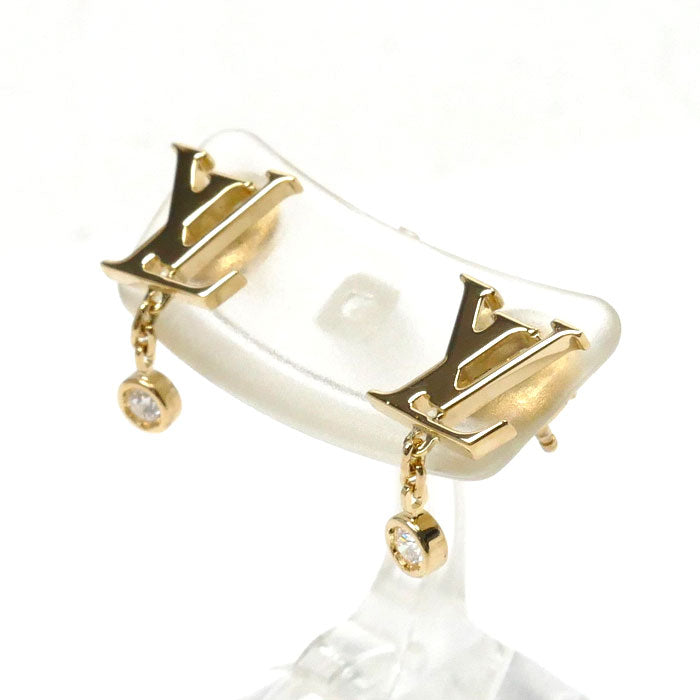 LOUIS VUITTON ルイ・ヴィトン K18YG イエローゴールド イディール ブロッサム ピアス Q96495 ダイヤモンド 2.0g セット レディース【中古】【美品】