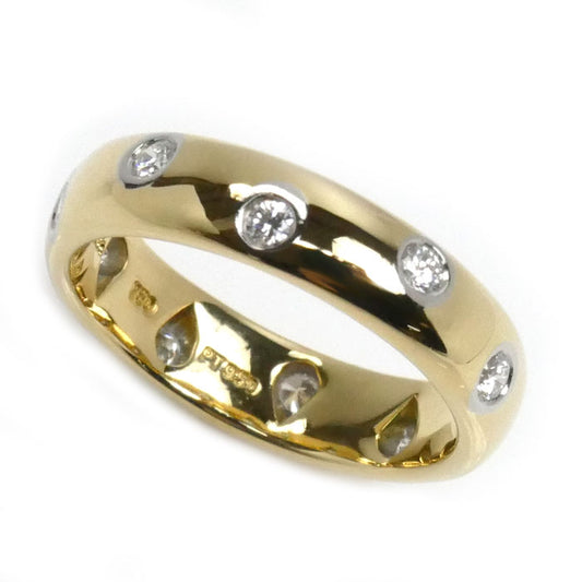 TIFFANY&Co. ティファニー K18YG イエローゴールド Pt950プラチナ ドッツ リング・指輪 ダイヤモンド 7.5号 4.4g レディース【中古】【美品】