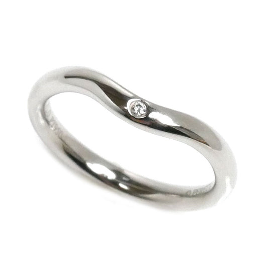 TIFFANY&Co. ティファニー Pt950プラチナ カーブドバンド 1Pダイヤ リング・指輪 ダイヤモンド 6.5号 3.6g レディース【中古】【美品】