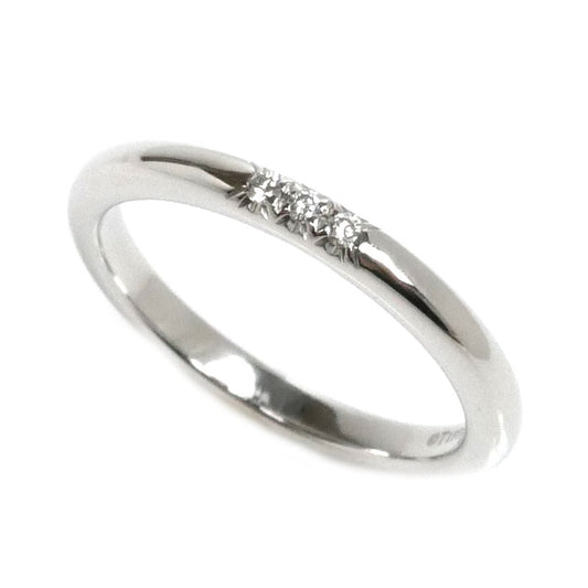TIFFANY&Co. ティファニー Pt950プラチナ クラシックバンド 3Pダイヤ リング・指輪 ダイヤモンド 7.5号 3.3g レディース【中古】【美品】