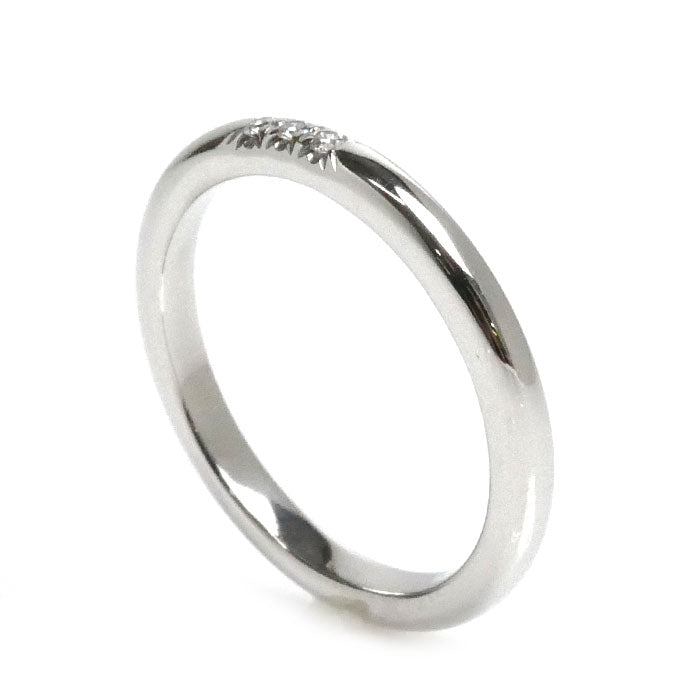 TIFFANY&Co. ティファニー Pt950プラチナ クラシックバンド 3Pダイヤ リング・指輪 ダイヤモンド 7.5号 3.3g レディース【中古】【美品】
