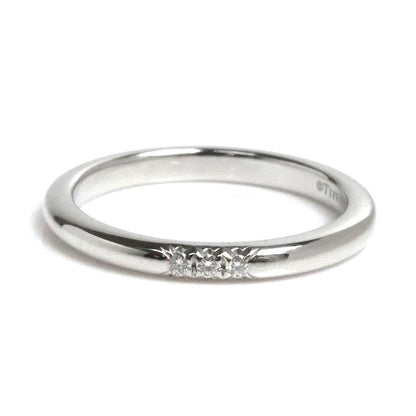 TIFFANY&Co. ティファニー Pt950プラチナ クラシックバンド 3Pダイヤ リング・指輪 ダイヤモンド 7.5号 3.3g レディース【中古】【美品】