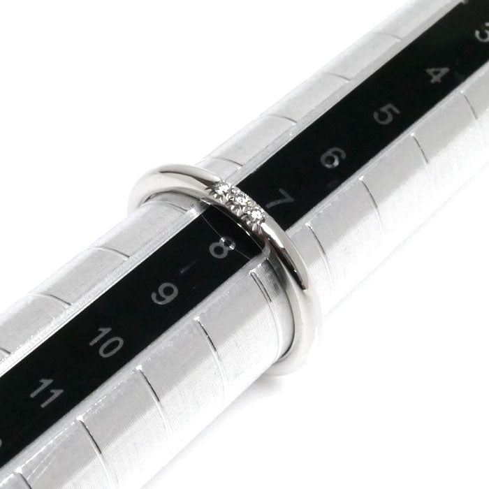 TIFFANY&Co. ティファニー Pt950プラチナ クラシックバンド 3Pダイヤ リング・指輪 ダイヤモンド 7.5号 3.3g レディース【中古】【美品】