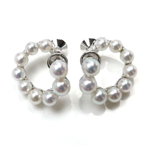 MIKIMOTO ミキモト K18WG ホワイトゴールド ベビーパール イヤリング パール約3.1~4.2mm 5.3g レディース【中古】