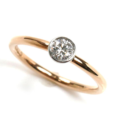 TIFFANY&Co. ティファニー K18PG ピンクゴールド Pt950プラチナ ビゼット リング・指輪 ダイヤモンド 6.5号 1.8g レディース【中古】