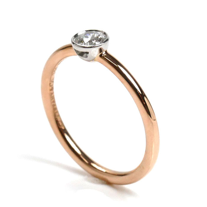 TIFFANY&Co. ティファニー K18PG ピンクゴールド Pt950プラチナ ビゼット リング・指輪 ダイヤモンド 6.5号 1.8g レディース【中古】