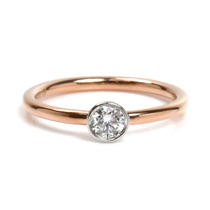 TIFFANY&Co. ティファニー K18PG ピンクゴールド Pt950プラチナ ビゼット リング・指輪 ダイヤモンド 6.5号 1.8g レディース【中古】