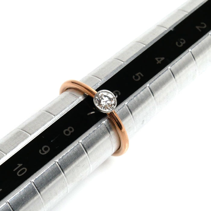 TIFFANY&Co. ティファニー K18PG ピンクゴールド Pt950プラチナ ビゼット リング・指輪 ダイヤモンド 6.5号 1.8g レディース【中古】
