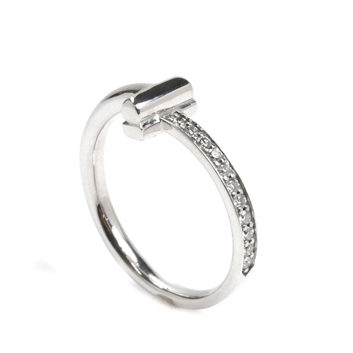 TIFFANY&Co. ティファニー K18WG ホワイトゴールド Tワン リング・指輪 12号 3.9g レディース【中古】【美品】