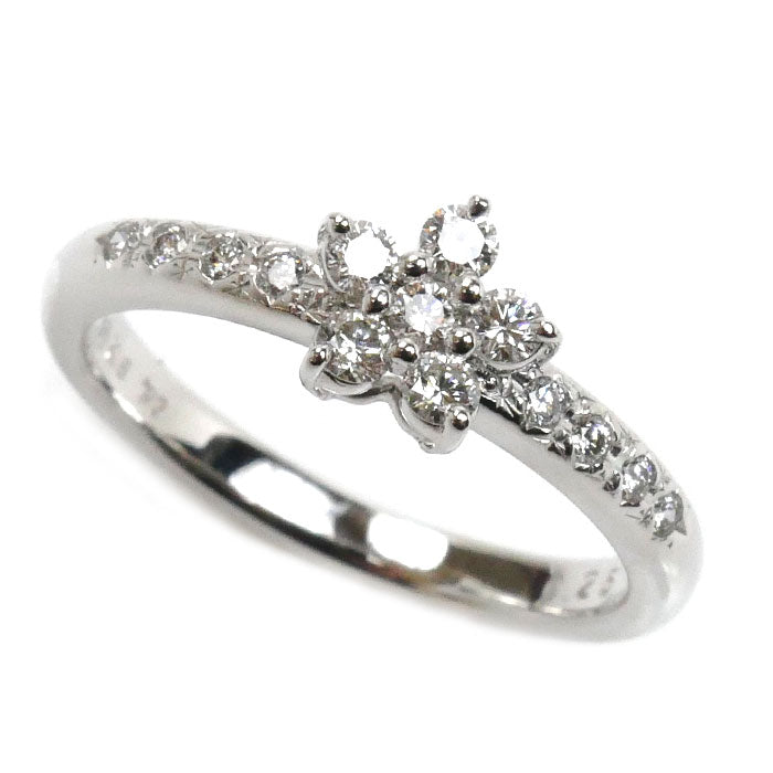 TASAKI タサキ K18WG ホワイトゴールド リング・指輪 ダイヤモンド0.25ct 12号 2.9g フラワー レディース【中古】【美品】