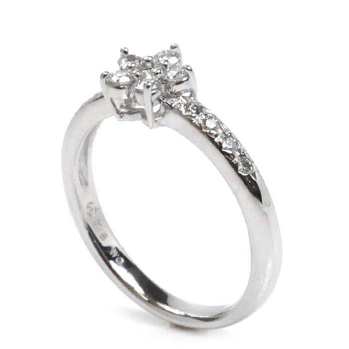 TASAKI タサキ K18WG ホワイトゴールド リング・指輪 ダイヤモンド0.25ct 12号 2.9g フラワー レディース【中古】【美品】