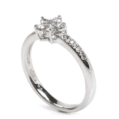 TASAKI タサキ K18WG ホワイトゴールド リング・指輪 ダイヤモンド0.25ct 12号 2.9g フラワー レディース【中古】【美品】