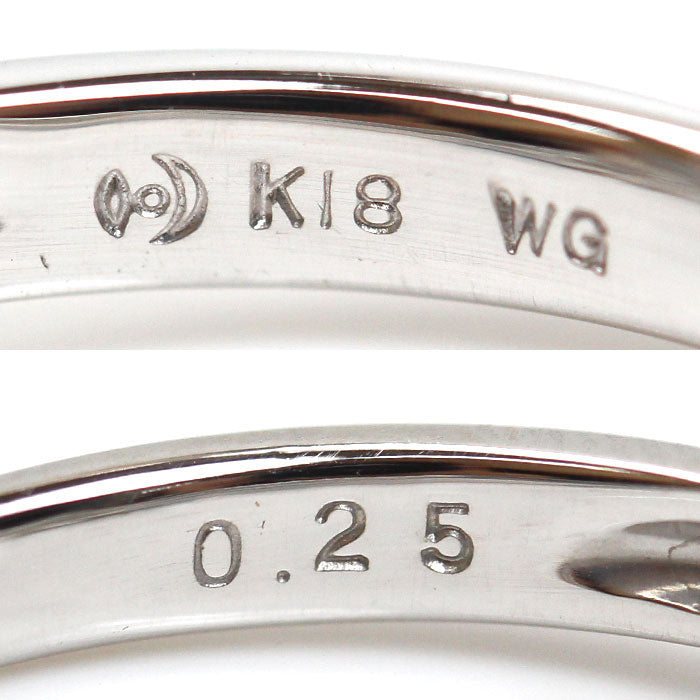 TASAKI タサキ K18WG ホワイトゴールド リング・指輪 ダイヤモンド0.25ct 12号 2.9g フラワー レディース【中古】【美品】