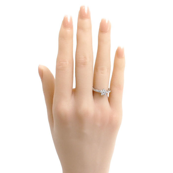 TASAKI タサキ K18WG ホワイトゴールド リング・指輪 ダイヤモンド0.25ct 12号 2.9g フラワー レディース【中古】【美品】