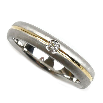 MIKIMOTO ミキモト Pt950プラチナ K18YG イエローゴールド リング・指輪 ダイヤモンド0.03ct 10号 4.8g レディース【中古】【美品】