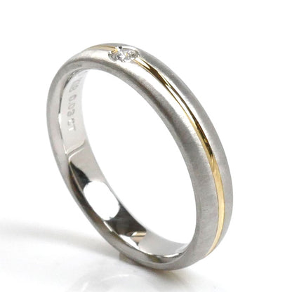 MIKIMOTO ミキモト Pt950プラチナ K18YG イエローゴールド リング・指輪 ダイヤモンド0.03ct 10号 4.8g レディース【中古】【美品】