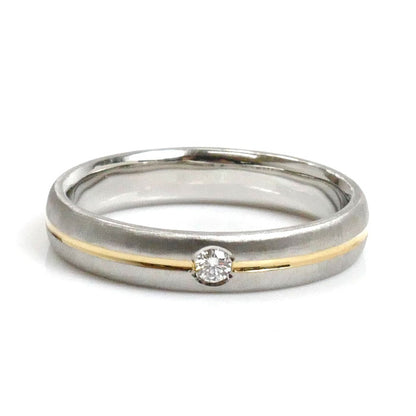 MIKIMOTO ミキモト Pt950プラチナ K18YG イエローゴールド リング・指輪 ダイヤモンド0.03ct 10号 4.8g レディース【中古】【美品】