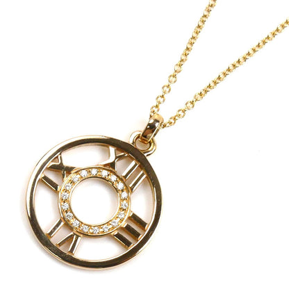 TIFFANY&Co. ティファニー K18PG ピンクゴールド アトラスオープン ペンダントネックレス ダイヤモンド 3.8g 41cm レディース【中古】