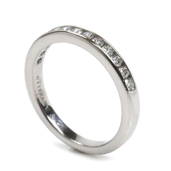 TIFFANY&Co. ティファニー Pt950プラチナ チャネルセッティング ハーフエタニティ リング・指輪 ダイヤモンド 6.5号 3.4g レディース【中古】【美品】