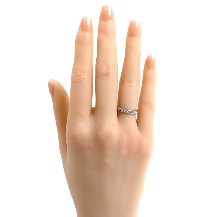 TIFFANY&Co. ティファニー Pt950プラチナ チャネルセッティング ハーフエタニティ リング・指輪 ダイヤモンド 6.5号 3.4g レディース【中古】【美品】