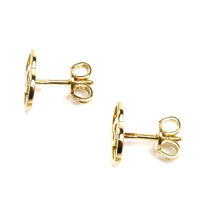 GUCCI グッチ K18YG イエローゴールド GGランニング スタッズ ピアス 094074 09850 8000 1.9g レディース【中古】