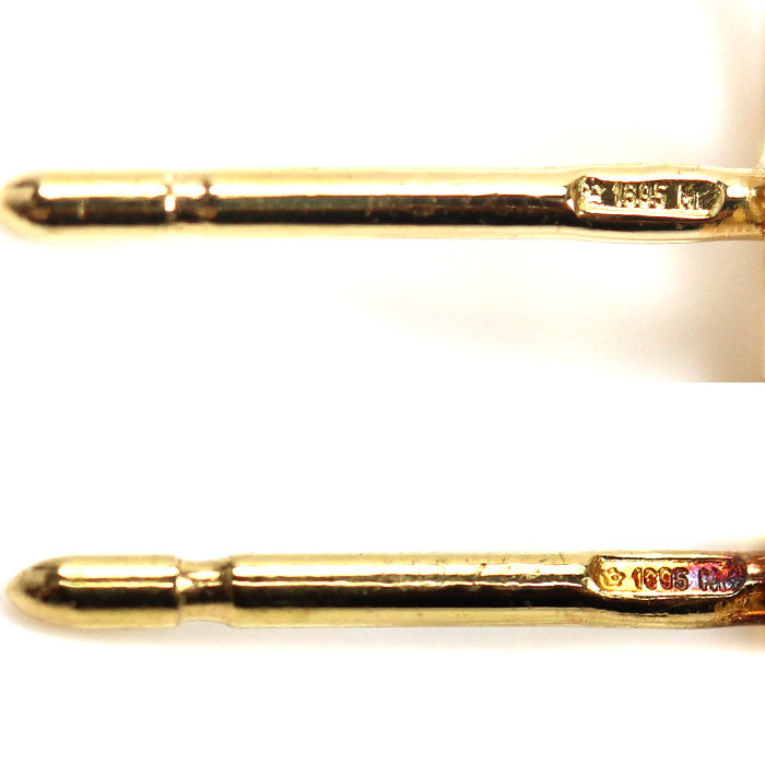 GUCCI グッチ K18YG イエローゴールド GGランニング スタッズ ピアス 094074 09850 8000 1.9g レディース【中古】