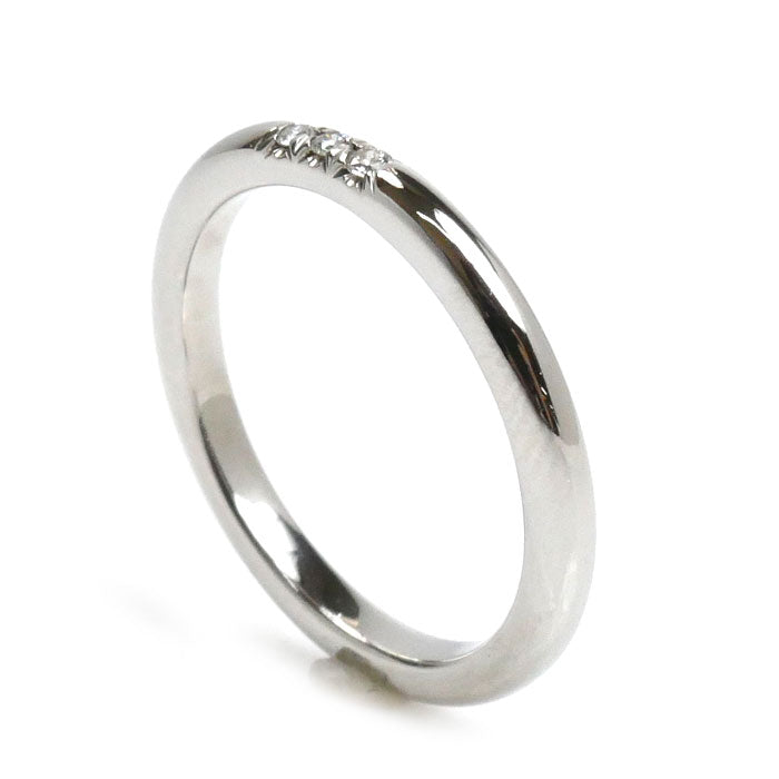 TIFFANY&Co. ティファニー Pt950プラチナ クラシックバンド 3P ダイヤ リング・指輪 ダイヤモンド 6.5号 3.1g レディース【中古】【美品】