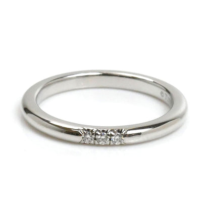 TIFFANY&Co. ティファニー Pt950プラチナ クラシックバンド 3P ダイヤ リング・指輪 ダイヤモンド 6.5号 3.1g レディース【中古】【美品】