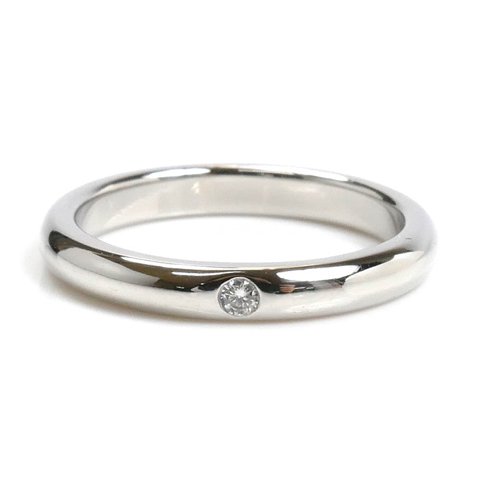 TIFFANY&Co. ティファニー Pt950プラチナ スタッキングバンド 1P ダイヤ リング・指輪 60016396 ダイヤモンド 10号 5.1g レディース【中古】【美品】