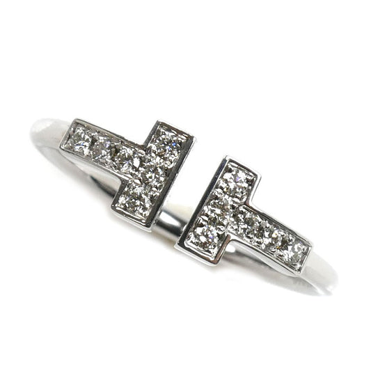 TIFFANY&Co. ティファニー K18WG ホワイトゴールド Tワイヤー ダイヤ リング・指輪 60147236 ダイヤモンド 13号 2.7g レディース【中古】【美品】