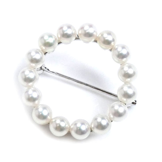 MIKIMOTO ミキモト シルバー パールサークル ブローチ パール約4.3mm 4.2g レディース【中古】【美品】