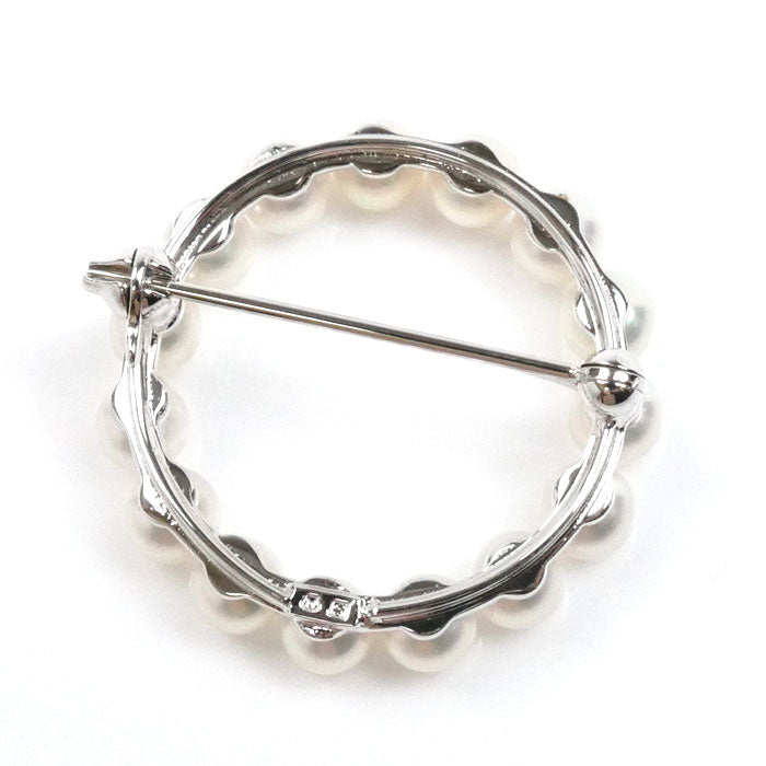 MIKIMOTO ミキモト シルバー パールサークル ブローチ パール約4.3mm 4.2g レディース【中古】【美品】