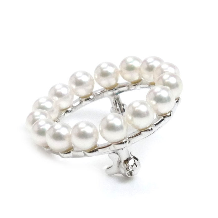 MIKIMOTO ミキモト シルバー パールサークル ブローチ パール約4.3mm 4.2g レディース【中古】【美品】