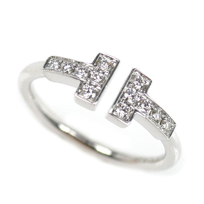 TIFFANY&Co. ティファニー K18WG ホワイトゴールド Tワイヤー リング・指輪 60147235 ダイヤモンド 10号 2.7g レディース【中古】【美品】