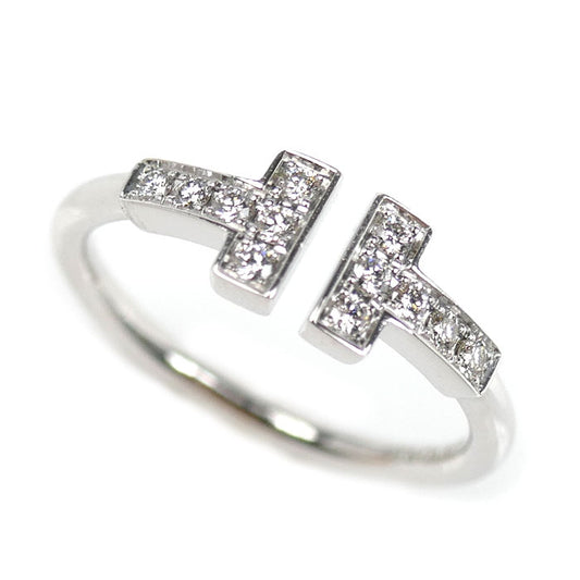TIFFANY&Co. ティファニー K18WG ホワイトゴールド Tワイヤー リング・指輪 60147235 ダイヤモンド 10号 2.7g レディース【中古】【美品】