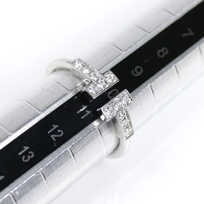 TIFFANY&Co. ティファニー K18WG ホワイトゴールド Tワイヤー リング・指輪 60147235 ダイヤモンド 10号 2.7g レディース【中古】【美品】