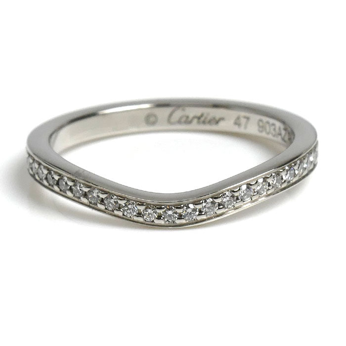 CARTIER カルティエ Pt950プラチナ バレリーナ ウェディング リング・指輪 B4093047 ダイヤモンド 7号 47 2.7g レディース【中古】