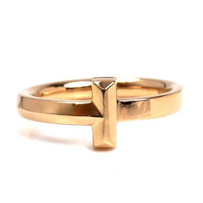 TIFFANY&Co. ティファニー K18PG ピンクゴールド Tワン リング・指輪 67797337 9号 3.9g レディース【中古】【美品】