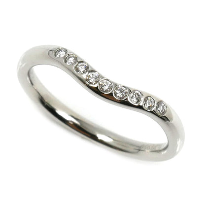 TIFFANY&Co. ティファニー Pt950プラチナ カーブドバンド ９Pダイヤ リング・指輪 60016938 ダイヤモンド 8号 3.0g レディース【中古】
