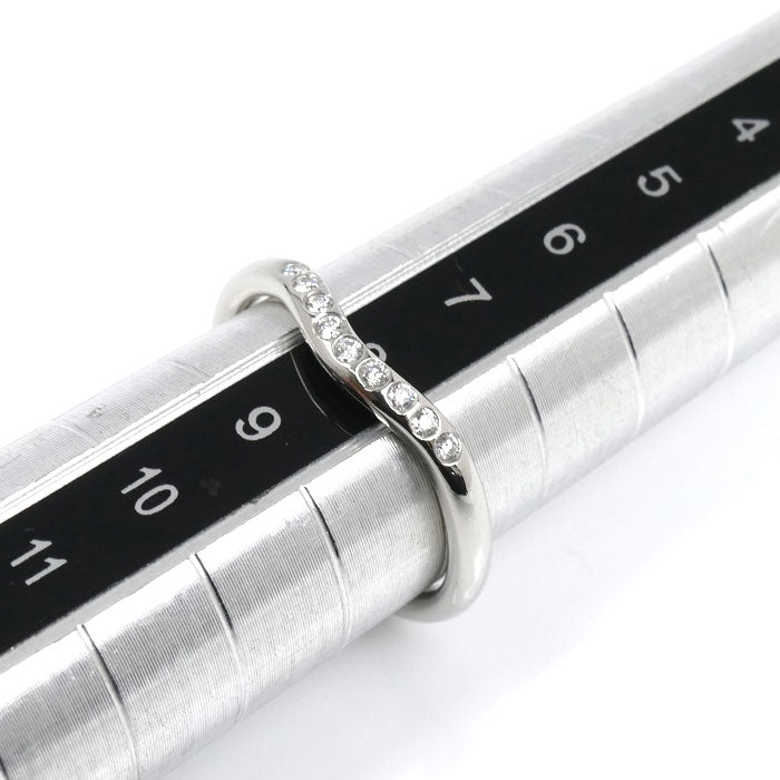TIFFANY&Co. ティファニー Pt950プラチナ カーブドバンド ９Pダイヤ リング・指輪 60016938 ダイヤモンド 8号 3.0g レディース【中古】