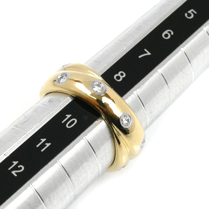 TIFFANY&Co. ティファニー K18YG イエローゴールド Pt950プラチナ ドッツ ツイスト ダイヤ リング・指輪 ダイヤモンド 9号 7.5g レディース【中古】【美品】