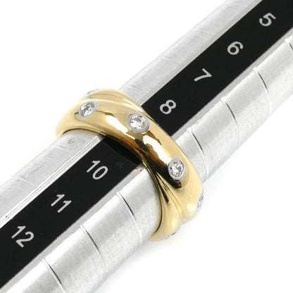 TIFFANY&Co. ティファニー K18YG イエローゴールド Pt950プラチナ ドッツ ツイスト ダイヤ リング・指輪 ダイヤモンド 9号 7.5g レディース【中古】【美品】