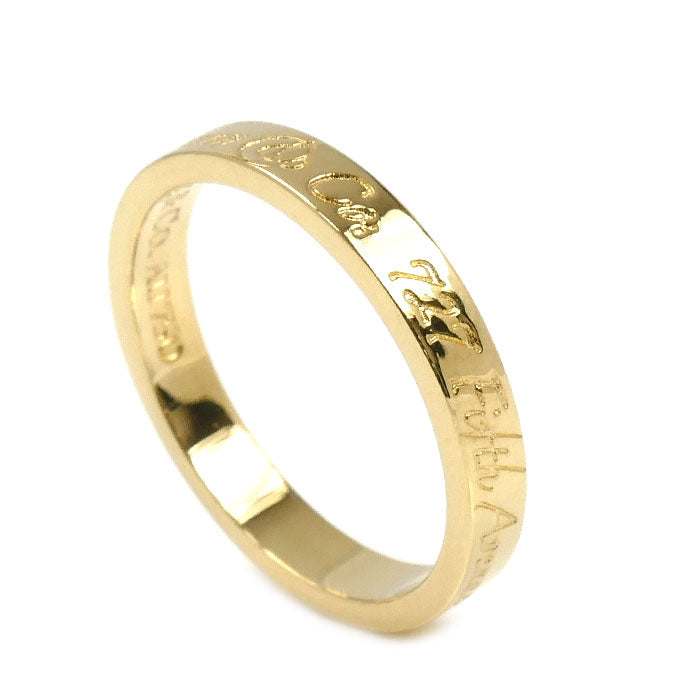 TIFFANY&Co. ティファニー K18YG イエローゴールド ノーツ ナロー ニューヨーク リング・指輪 7.5号 2.8g レディース【中古】【美品】