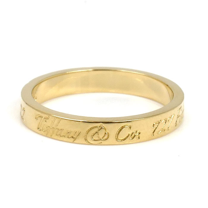 TIFFANY&Co. ティファニー K18YG イエローゴールド ノーツ ナロー ニューヨーク リング・指輪 7.5号 2.8g レディース【中古】【美品】
