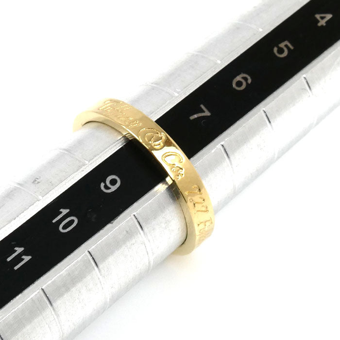 TIFFANY&Co. ティファニー K18YG イエローゴールド ノーツ ナロー ニューヨーク リング・指輪 7.5号 2.8g レディース【中古】【美品】