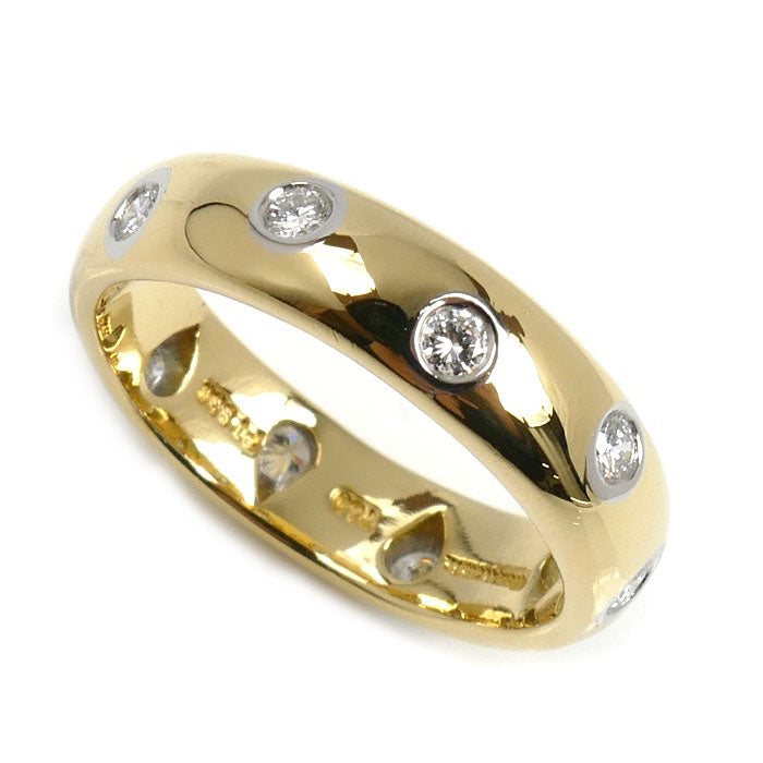 TIFFANY&Co. ティファニー K18YG イエローゴールド Pt950プラチナ ドッツ ダイヤ リング・指輪 ダイヤモンド 8号 4.3g レディース【中古】【美品】