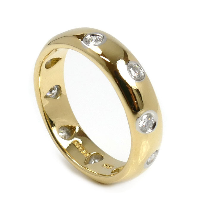 TIFFANY&Co. ティファニー K18YG イエローゴールド Pt950プラチナ ドッツ ダイヤ リング・指輪 ダイヤモンド 8号 4.3g レディース【中古】【美品】